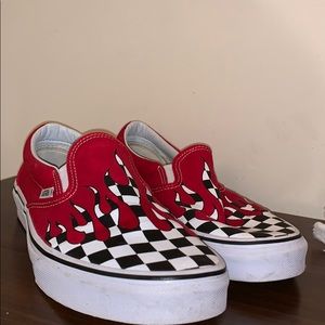 Red Checkered Slip On Vans